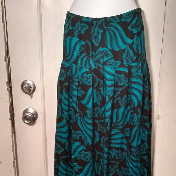 VTG 80s 2Piece Hawaiian Inspo Blouse/Skirt Set SzL - Picture 3 of 6